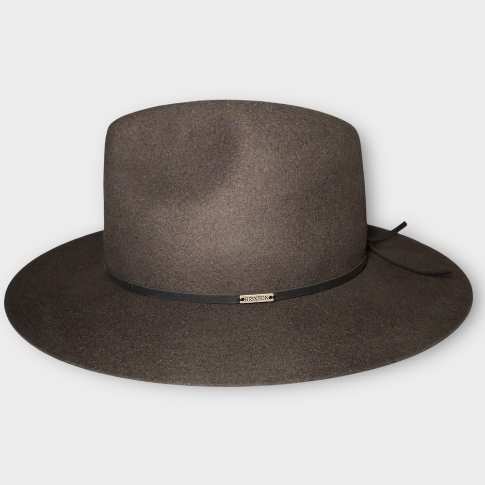 NWT Brixton Dark Brown Hat with Black Trim